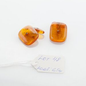 Natural Old Baltic Amber cufflinks. — image 1