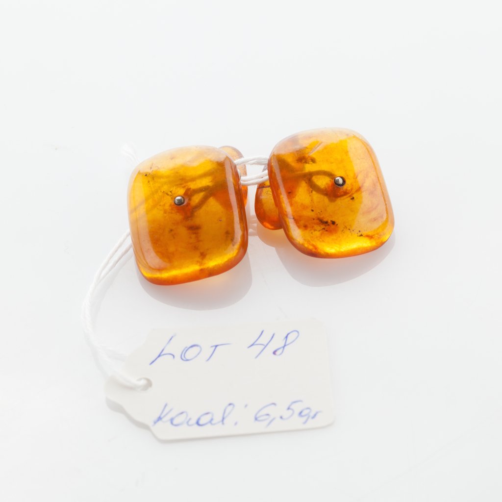 Natural Old Baltic Amber cufflinks. — image 3