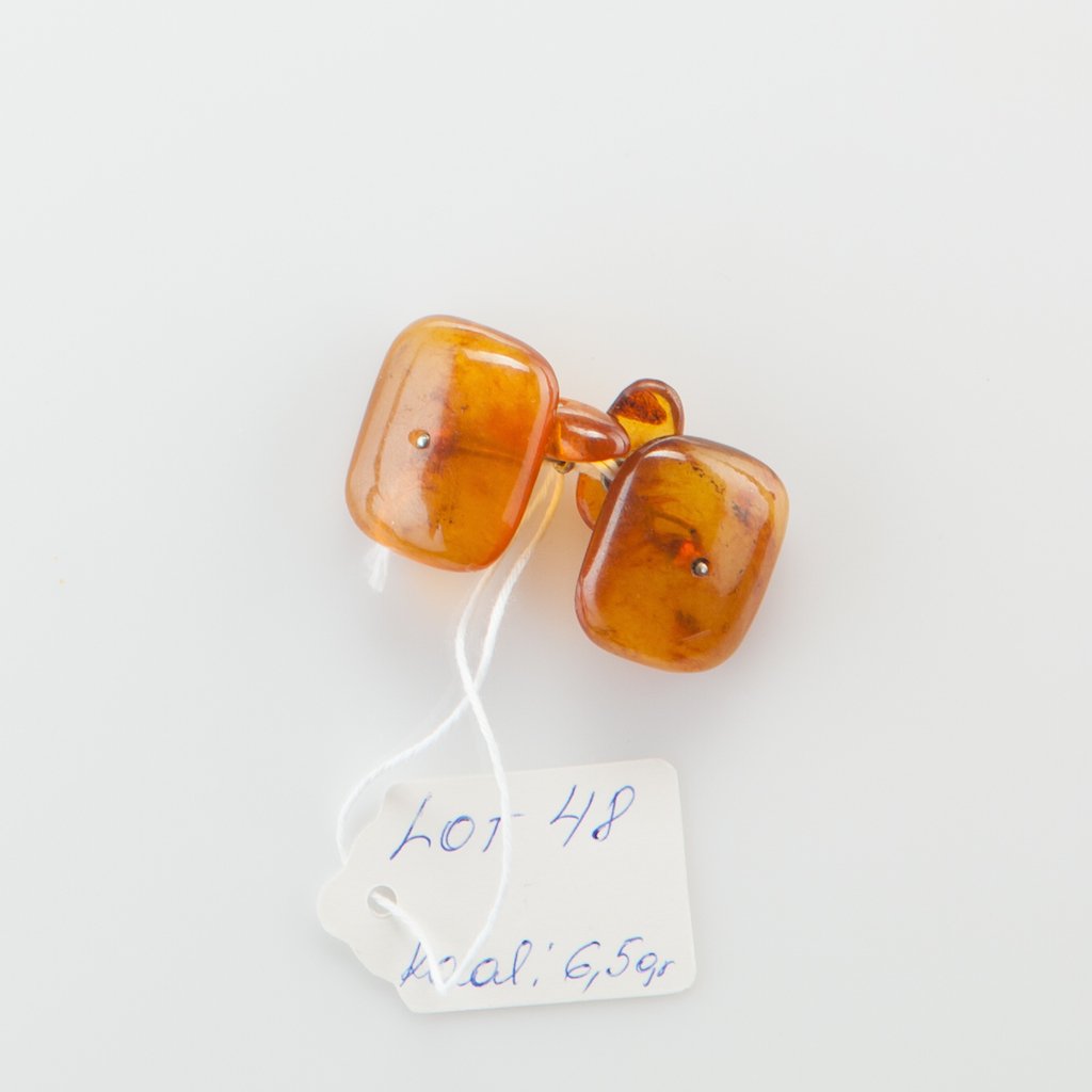 Natural Old Baltic Amber cufflinks. — image 4