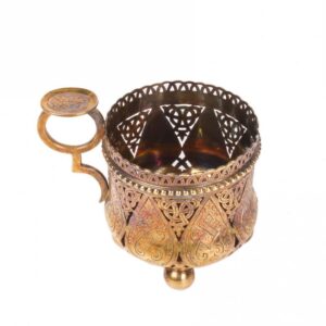 Russian a jour engraved silver-gilt tea glass holder — image 3