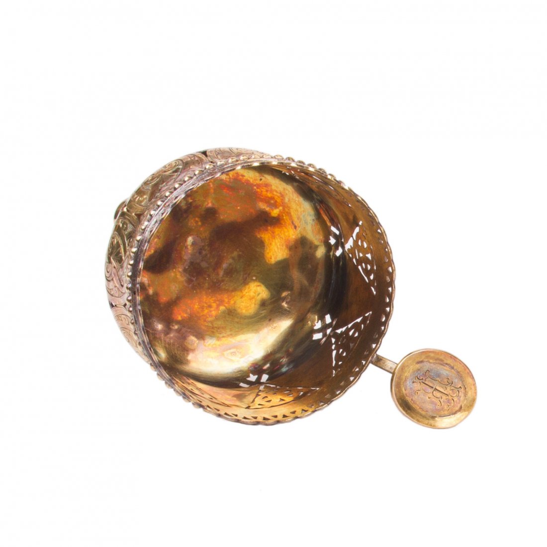Russian a jour engraved silver-gilt tea glass holder — image 5