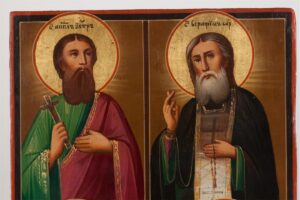 Russian four part icon with Saint Apostles. — image 3