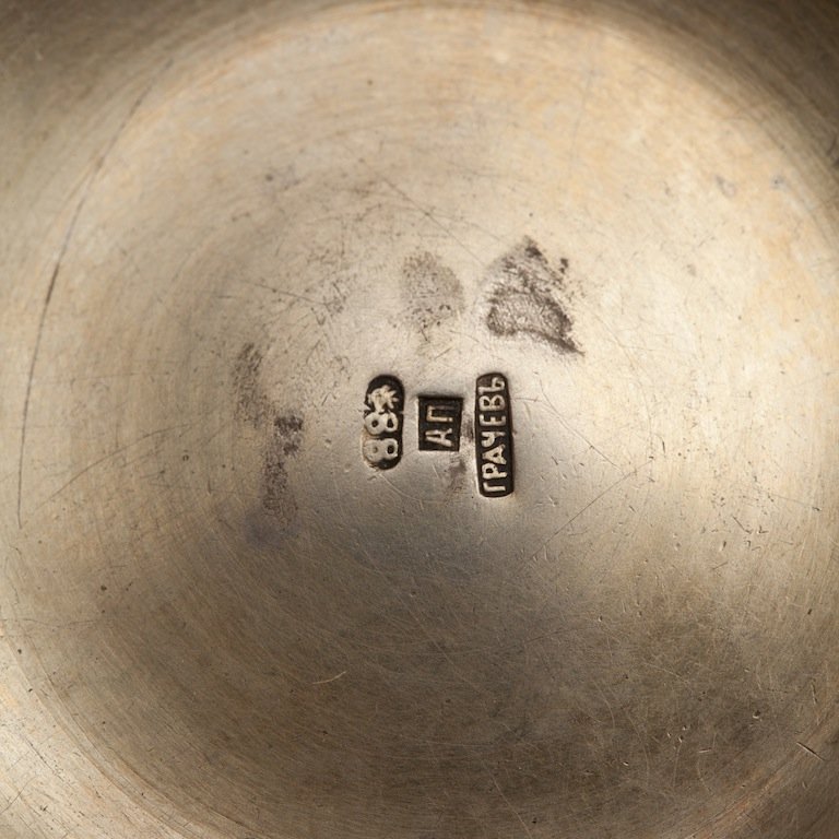 Russian silver and enamel kovsh — image 2