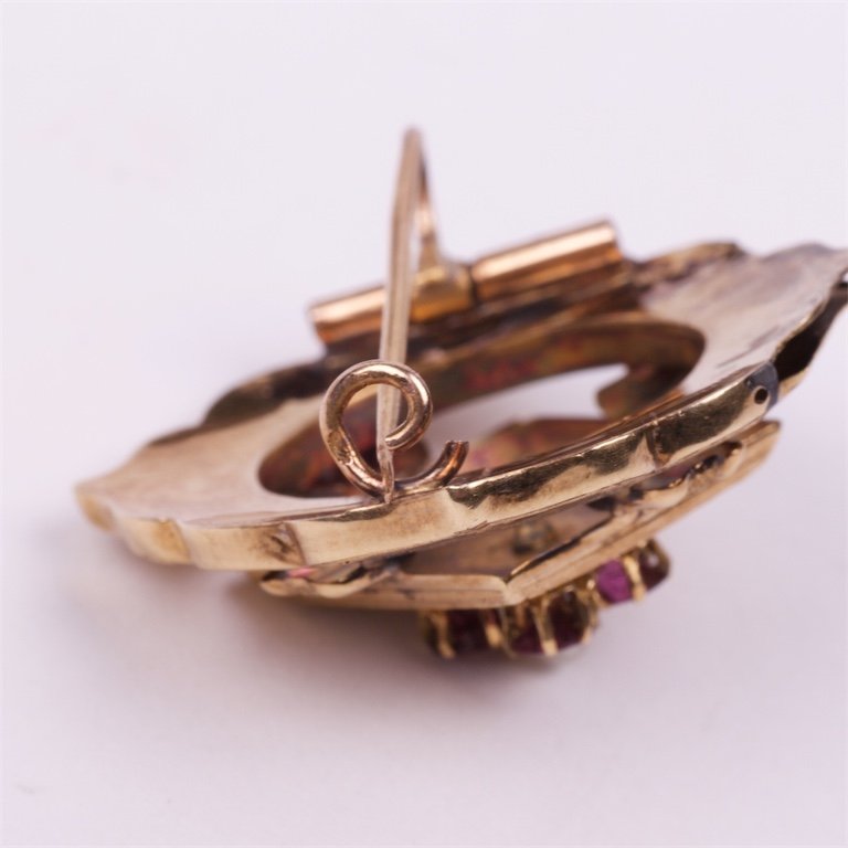 Set of 3 pieces: brooch, hand braclet and earrings. — image 6