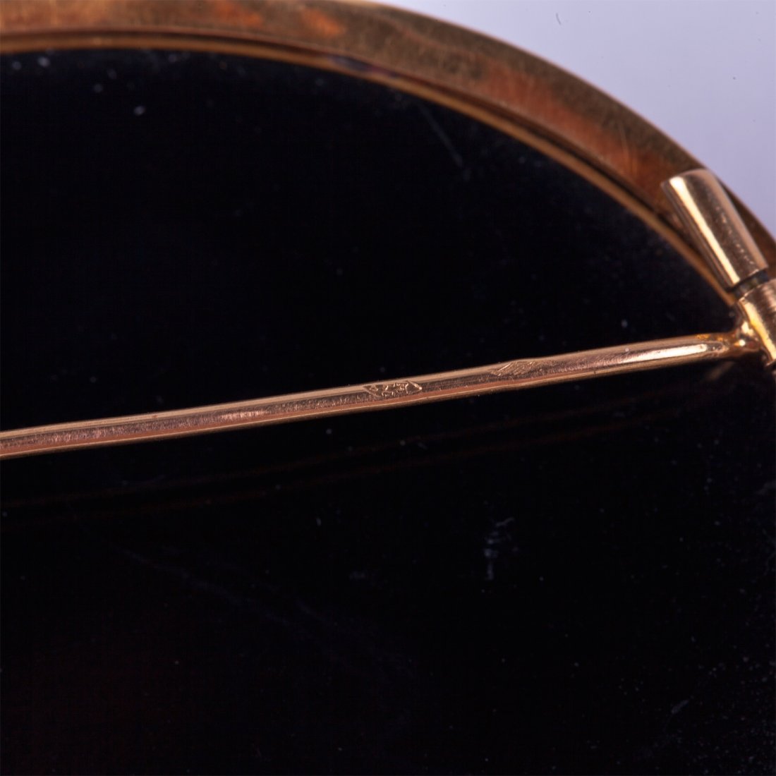 18K gold italian micro mosaic brooch. — image 3