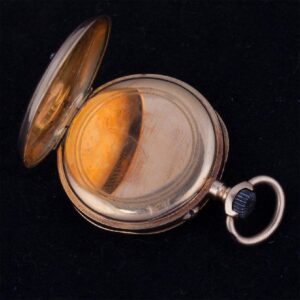 Gold, 18K, women pocket watch with enamel and diamonds — image 5
