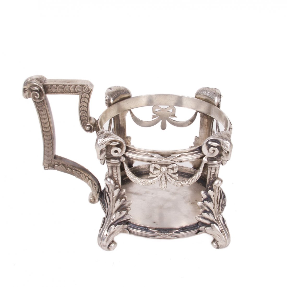 Rare Faberge silver tea glass holder in neoclassical — image 3