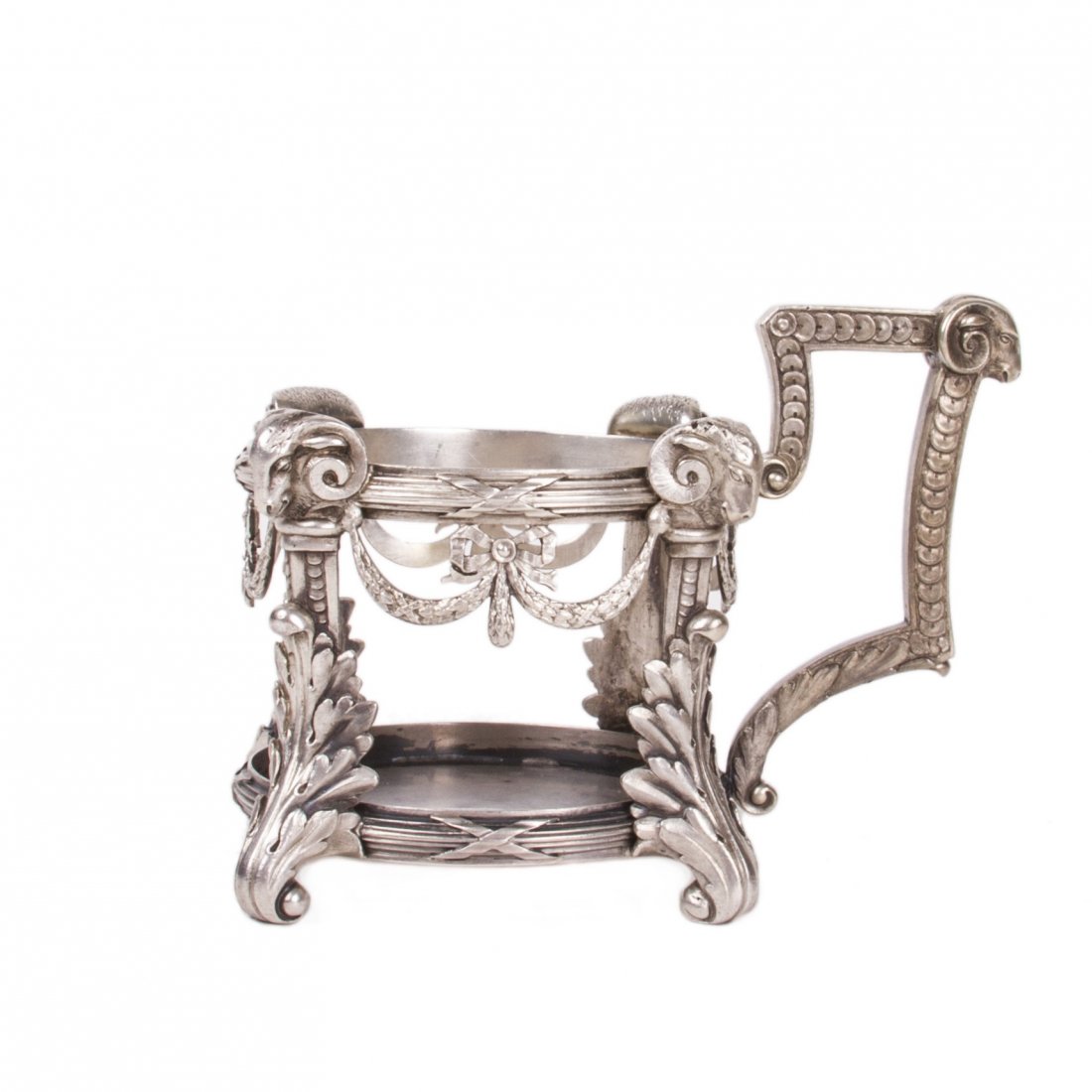 Rare Faberge silver tea glass holder in neoclassical — image 5