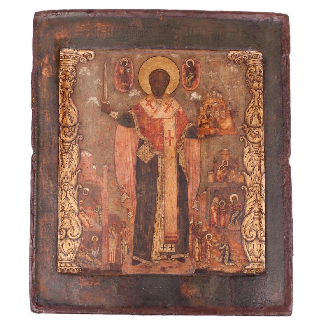 Rare Icon of Saint Nikolay Wonderworker Mirlikiiskiy — image 1
