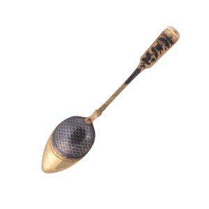 Russian silver-gilt and niello spoon — image 1