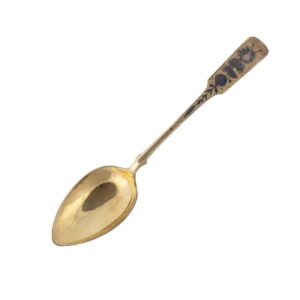 Russian silver-gilt and niello spoon — image 2