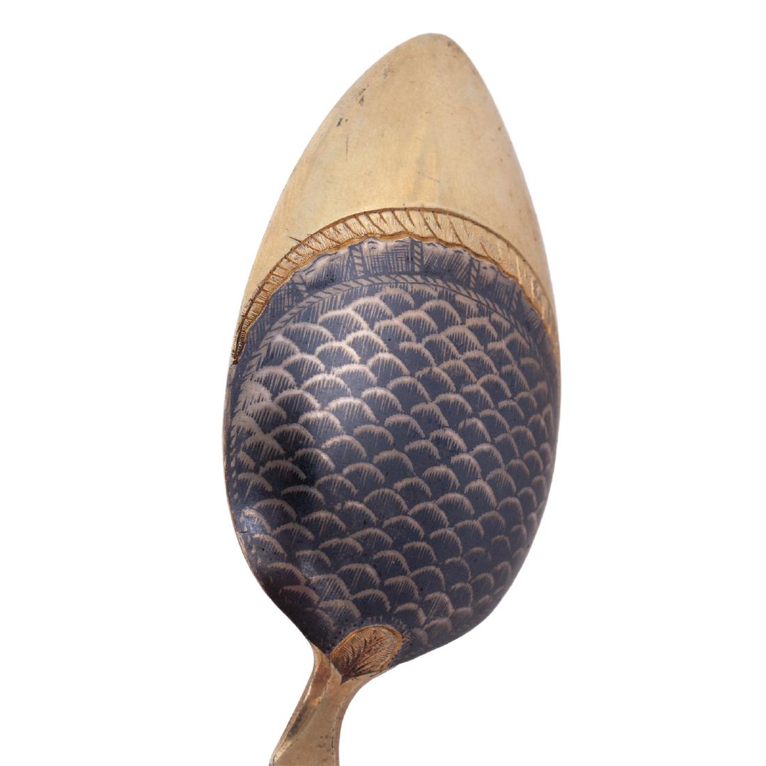 Russian silver-gilt and niello spoon — image 4