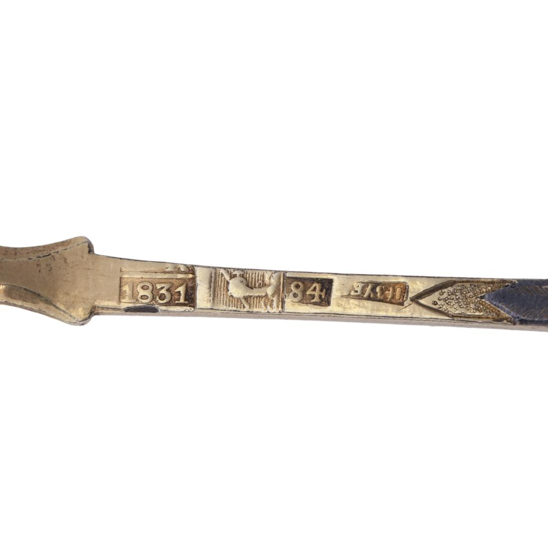 Russian silver-gilt and niello spoon — image 5