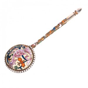 Russian silver jam spoon. Vasilii Semonov. — image 1