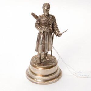 Russian siver cossak sculpture. — image 1