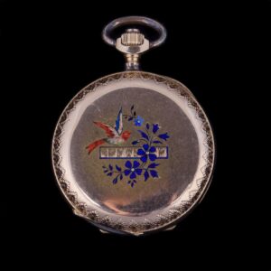 Gold, 18K, hunter case women pocket watch — image 2