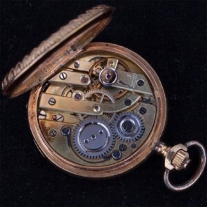 Gold, 18K, hunter case women pocket watch — image 7