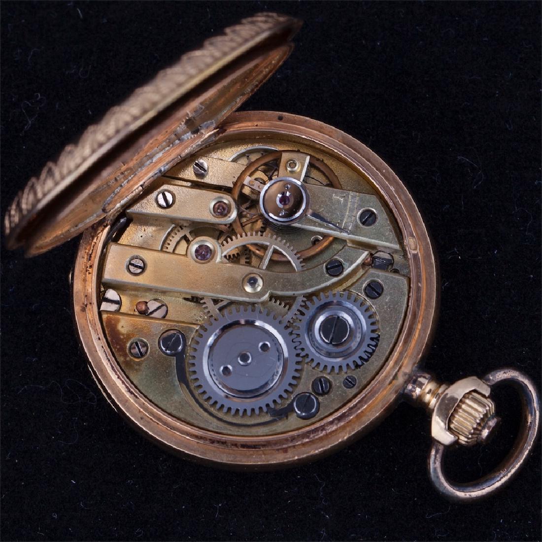 Gold, 18K, hunter case women pocket watch — image 7