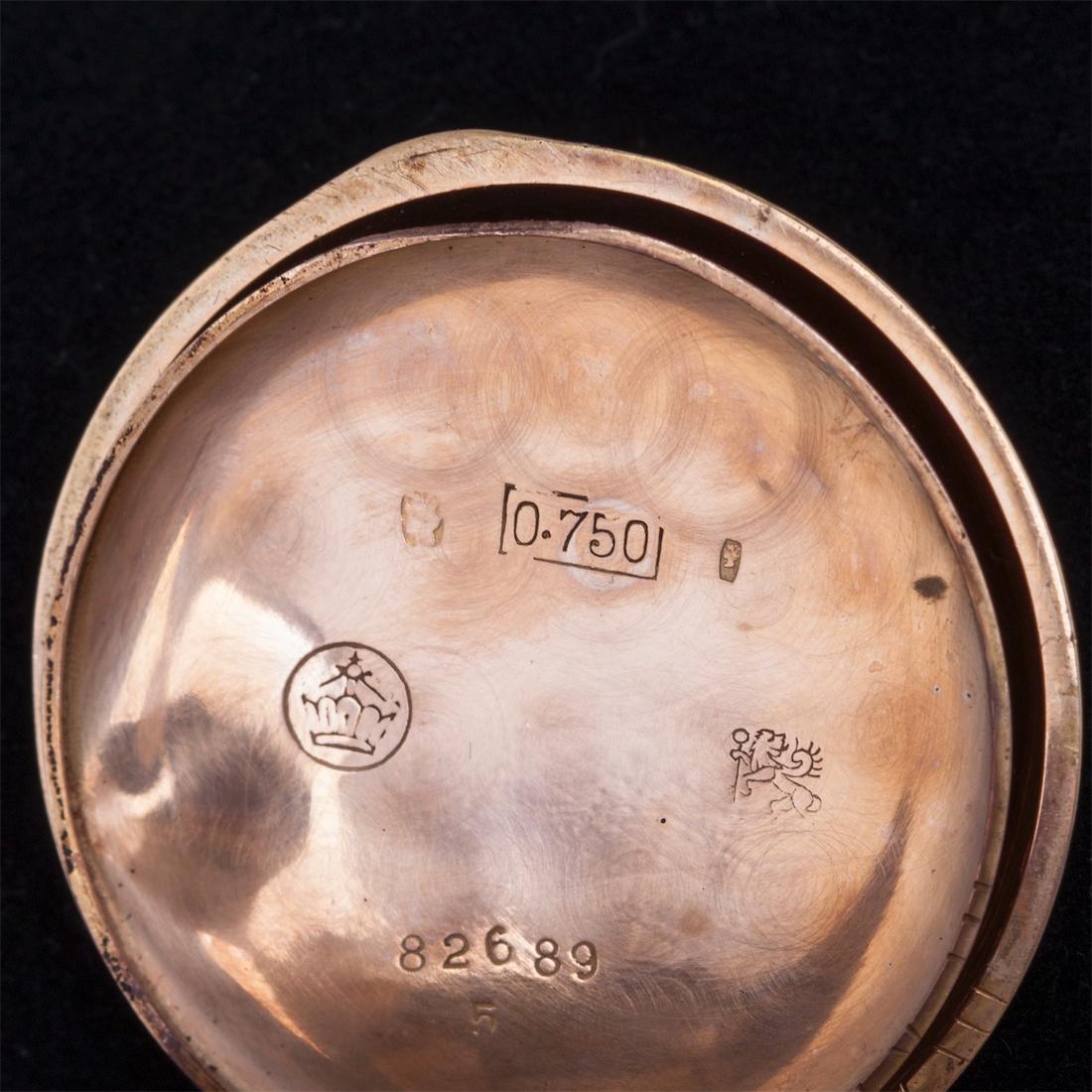 Gold, 18K, hunter case women pocket watch — image 8