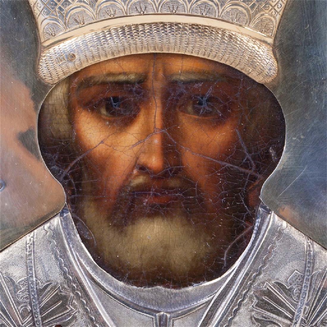 Russian Art Nouveau Icon of Saint Nikolay Wonderworker — image 2