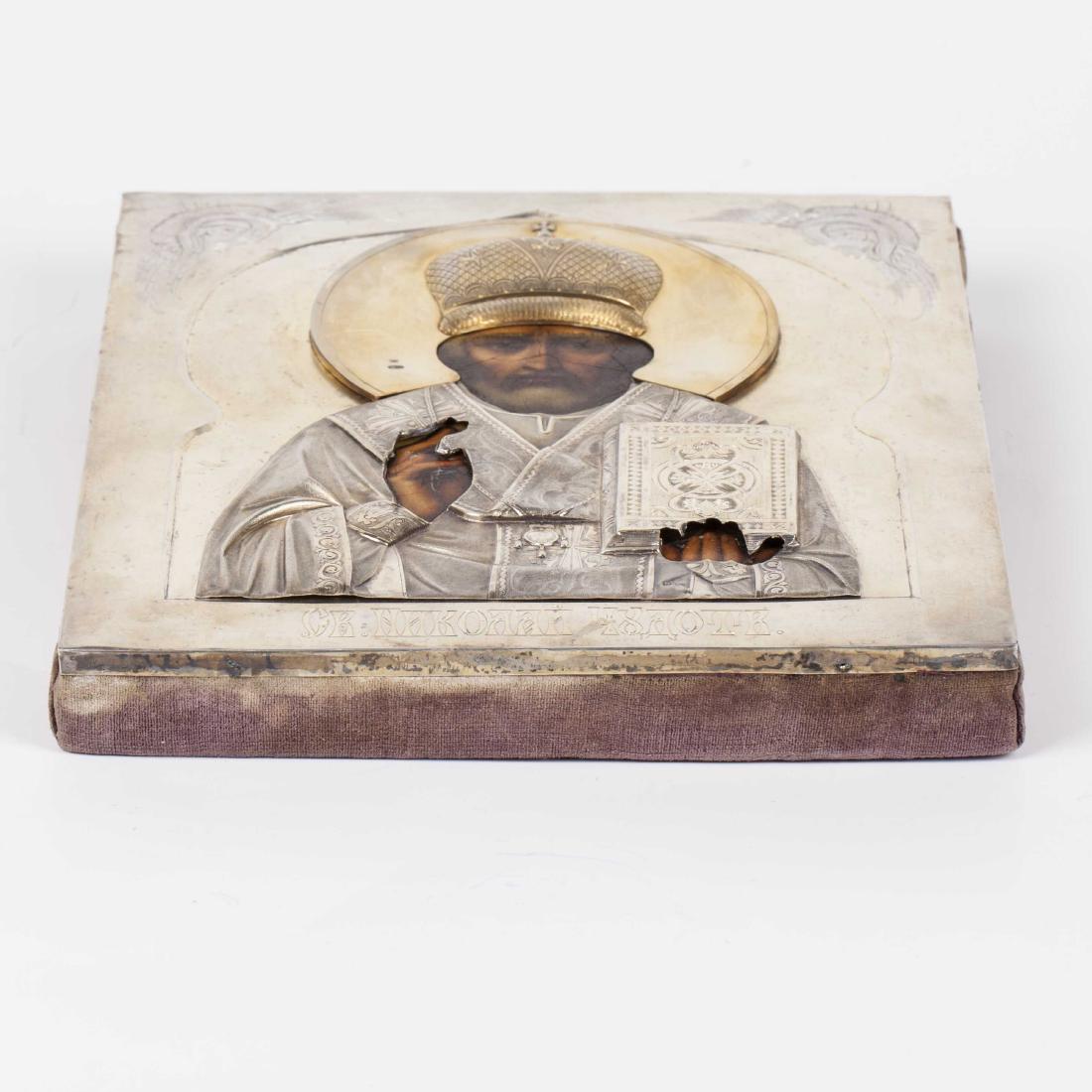 Russian Art Nouveau Icon of Saint Nikolay Wonderworker — image 6