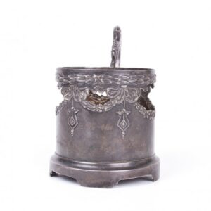 Russian neoclassical engraved silver tea glass holder — image 3