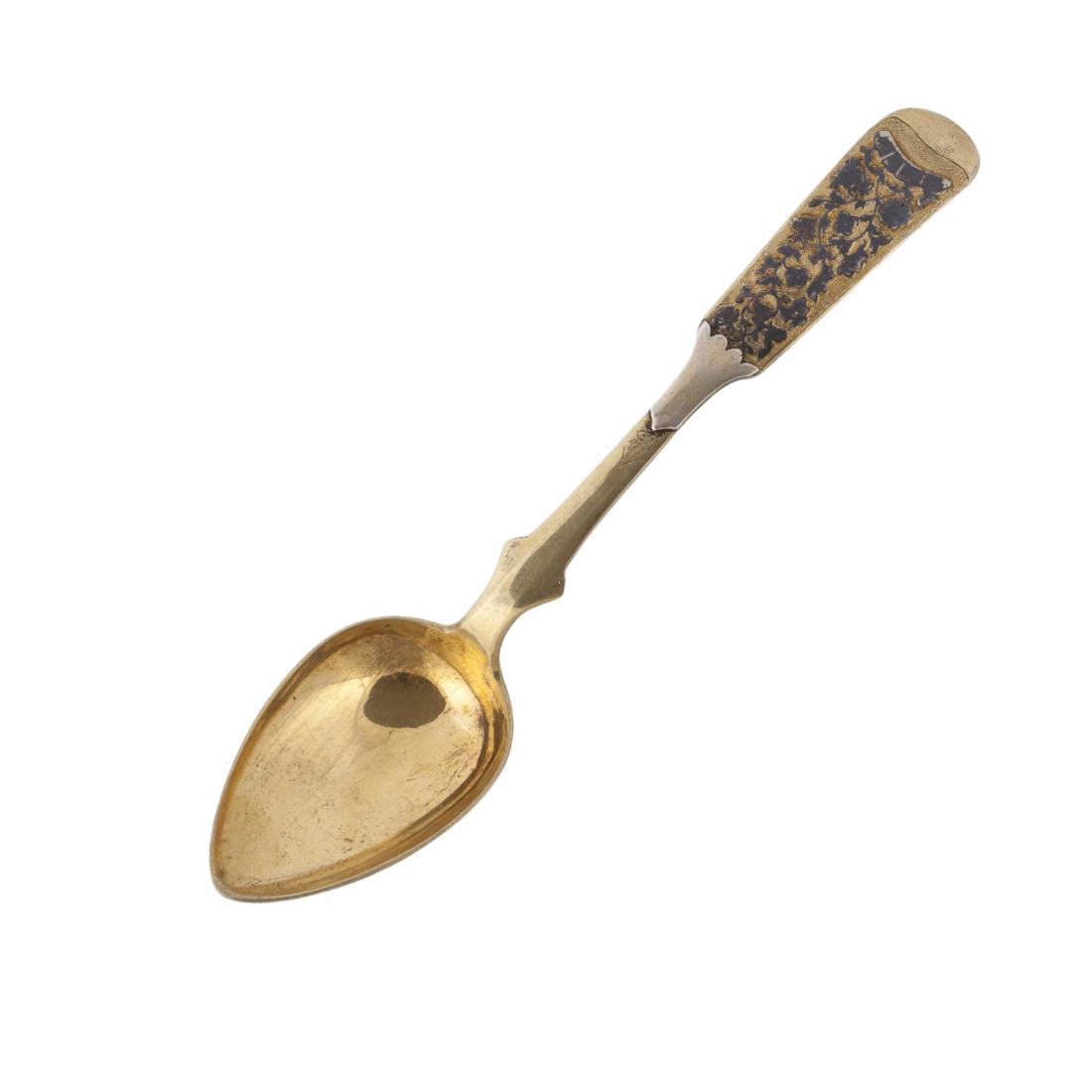 Russian silver-gilt and niello spoon — image 2