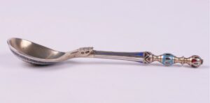 Russian silver jam spoon. Workshop of A. Tobenkov(?). — image 4