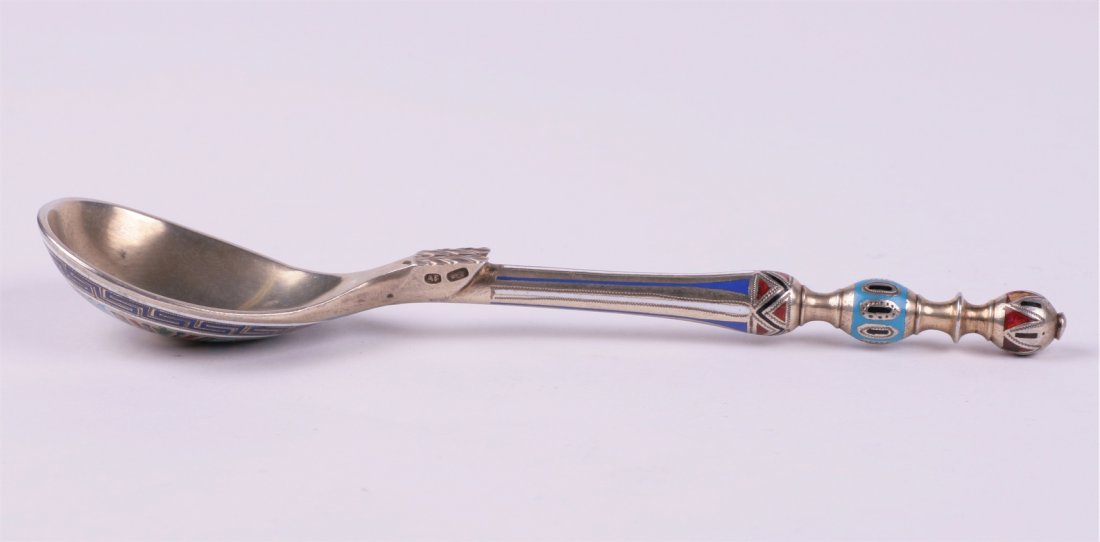 Russian silver jam spoon. Workshop of A. Tobenkov(?). — image 4