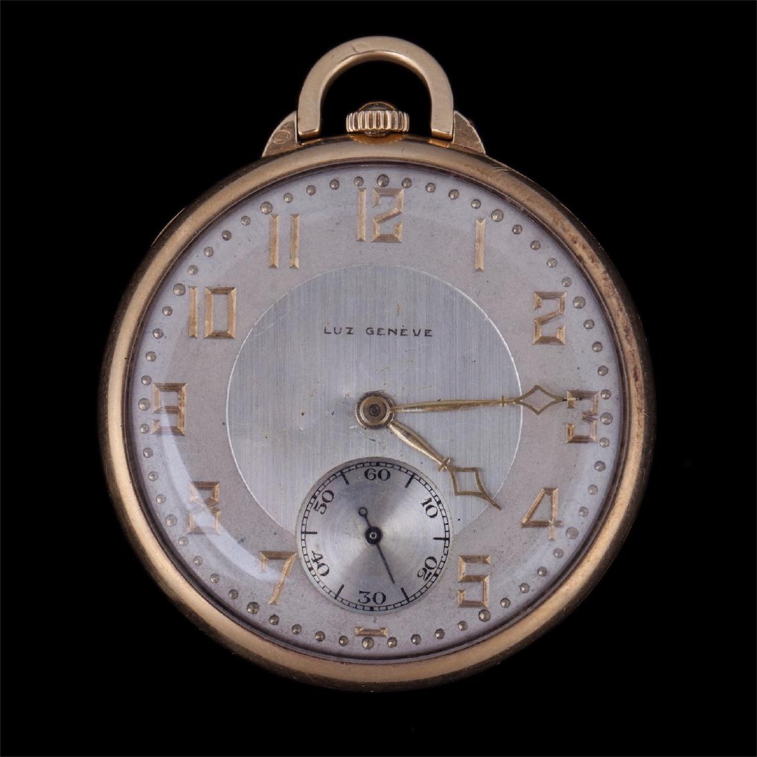 Gold, 18K open face "Luz", Geneve — image 1