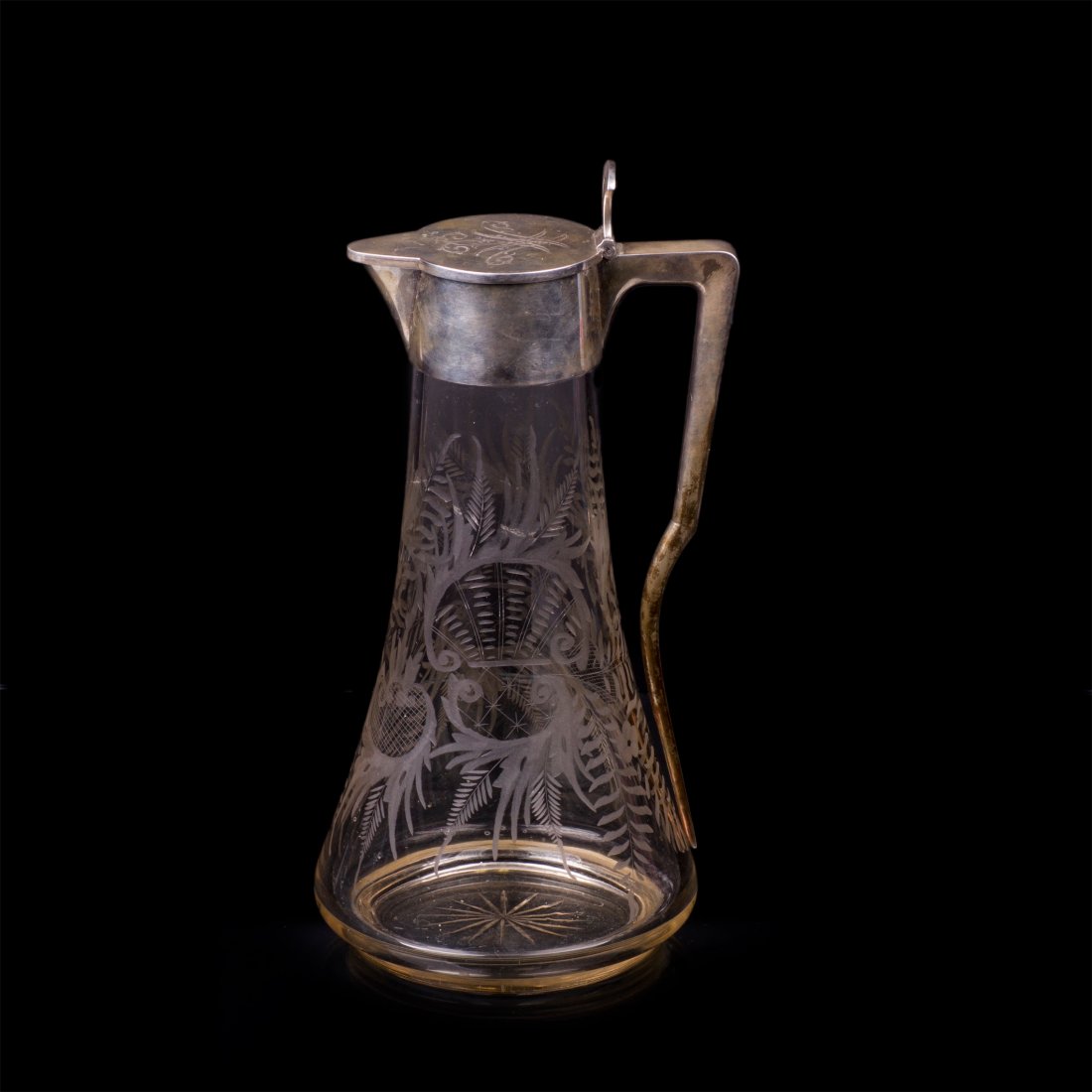 Great Russian silver and glass carafe — image 1