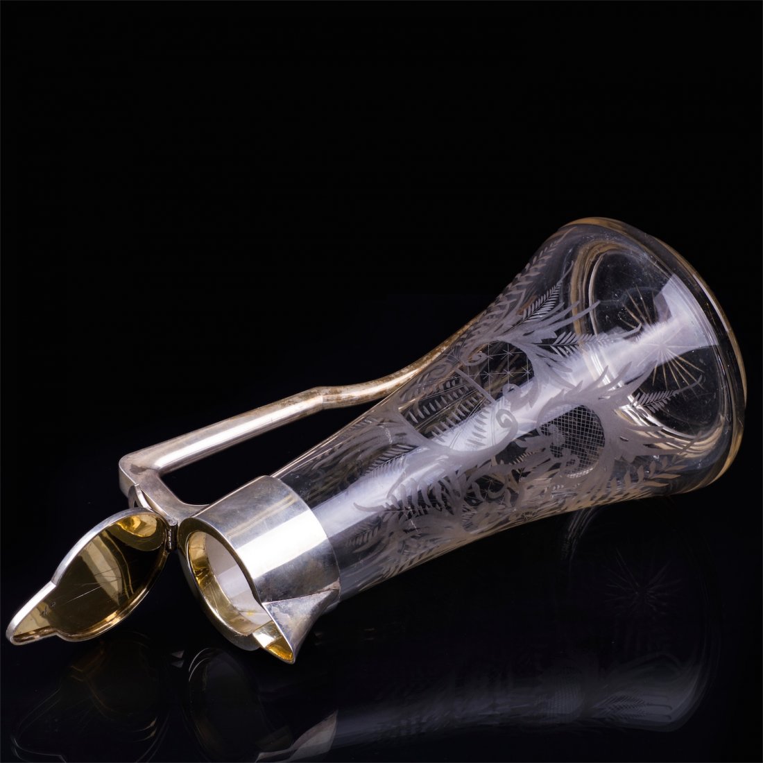 Great Russian silver and glass carafe — image 4