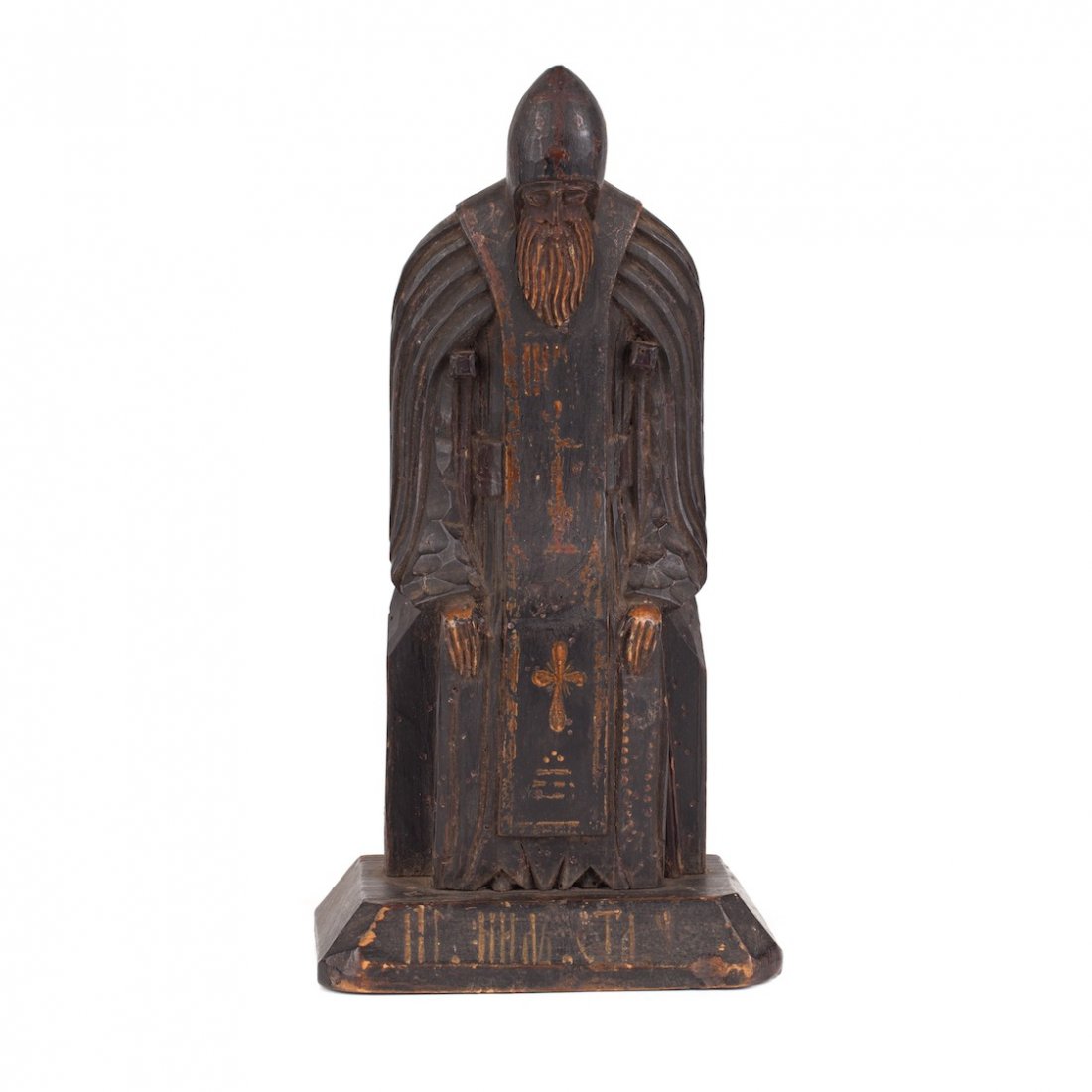 Russian carved sculpture of Nil the Stolbensky. 19th — image 1