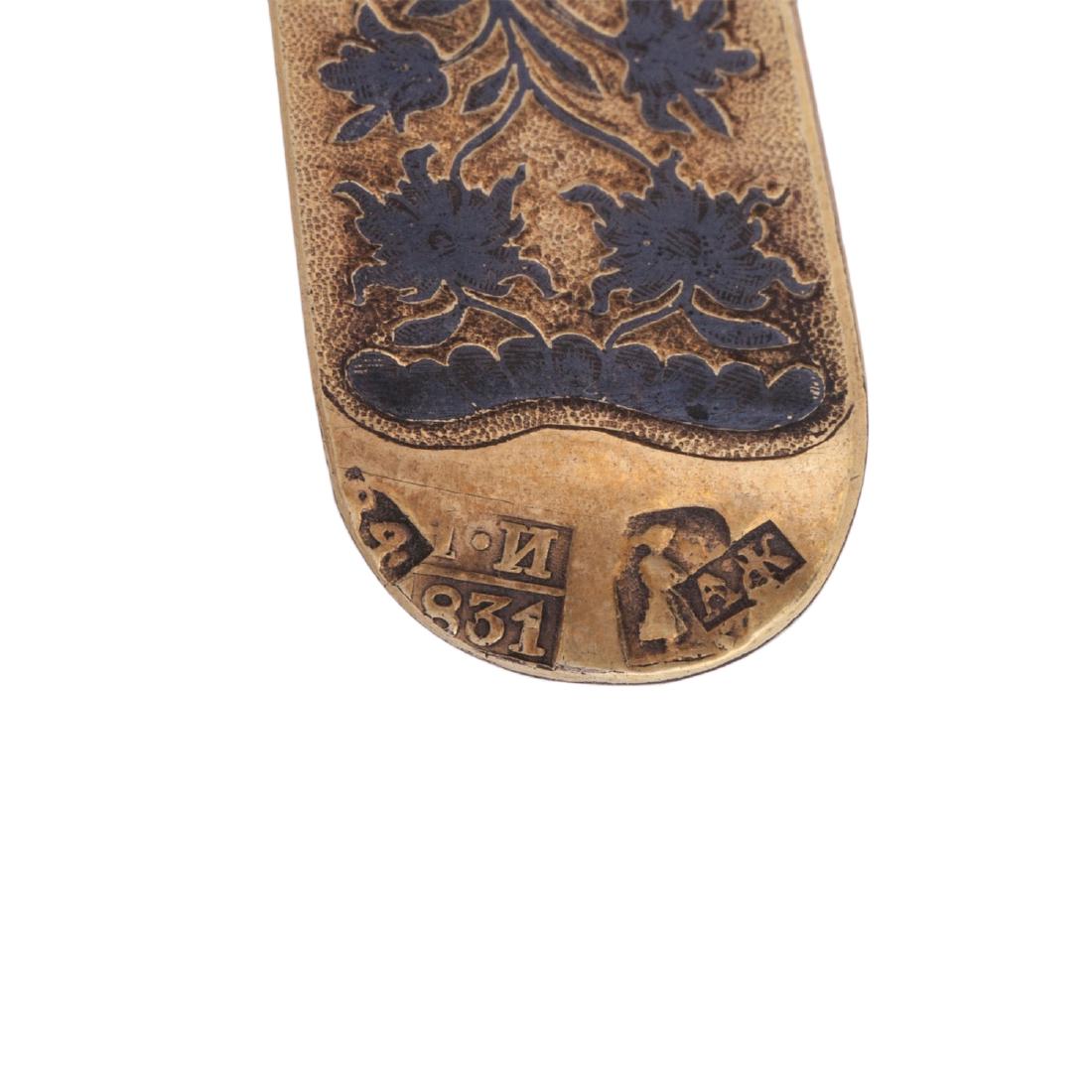 Russian silver-gilt and niello spoon — image 5