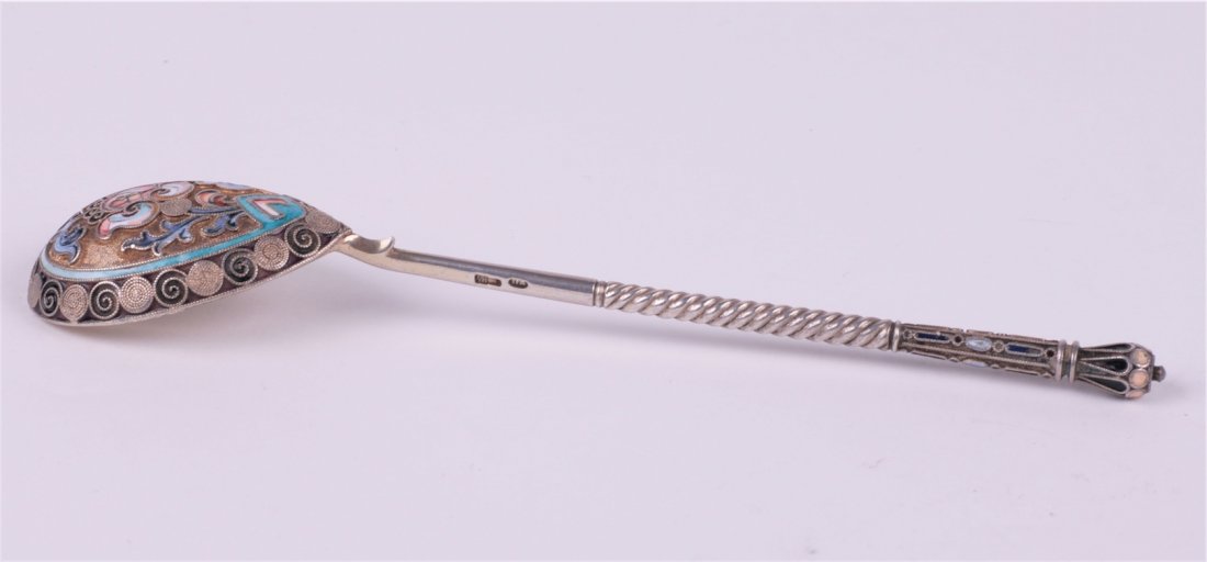 Russian silver spoon. 11th moscow Artel. — image 4