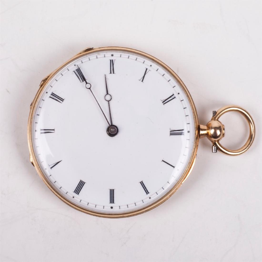 18K gold pocket watch with the view on Chillon Castle — image 2