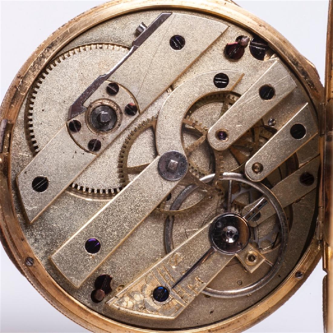 18K gold pocket watch with the view on Chillon Castle — image 7