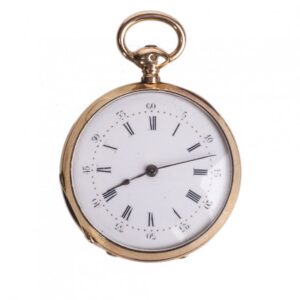 Open face gold pocket watch — image 2