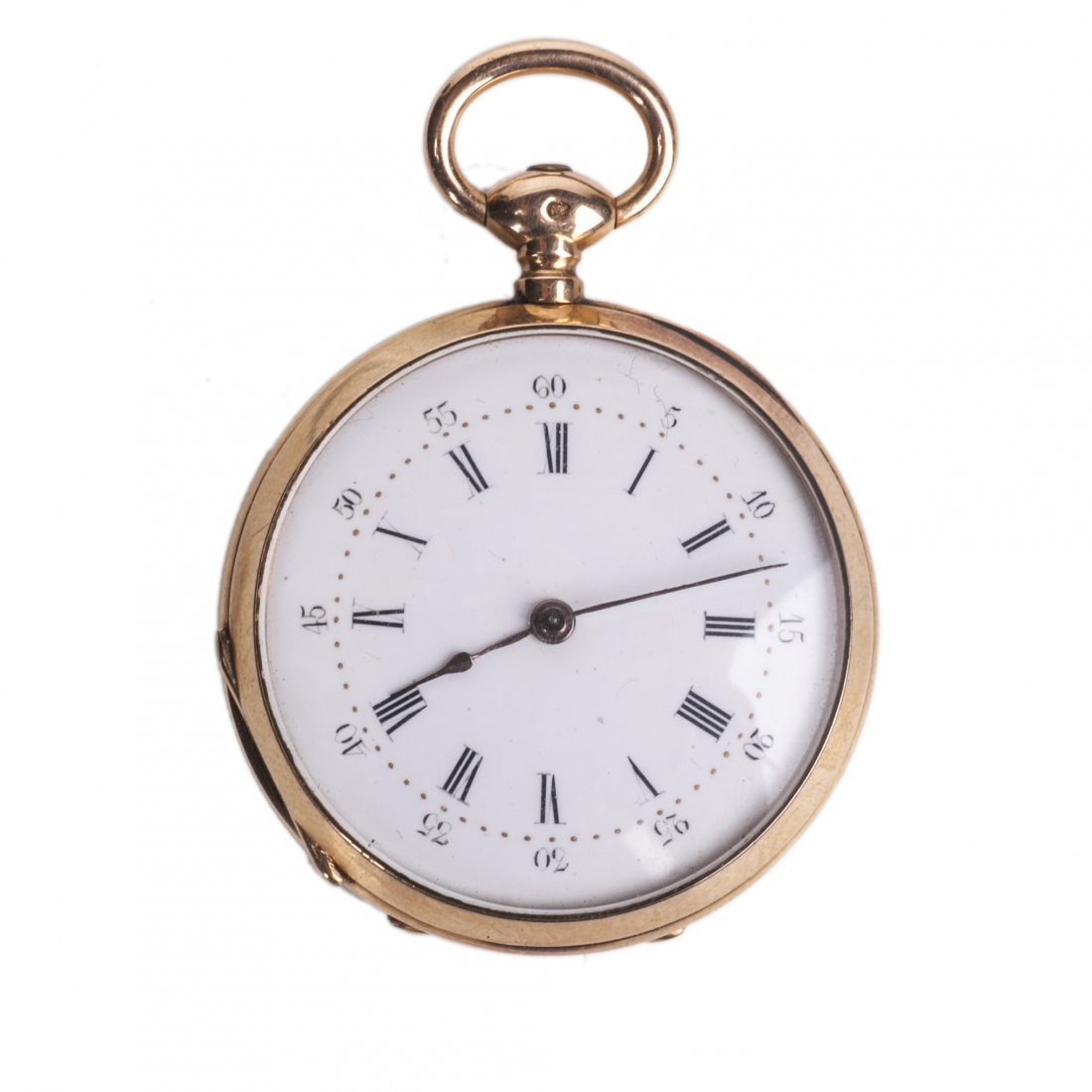 Open face gold pocket watch — image 2