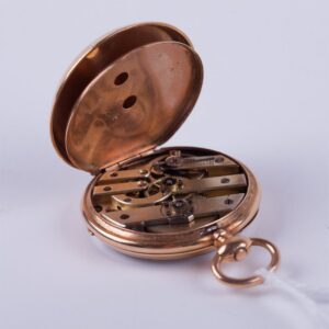 Open face gold pocket watch — image 7