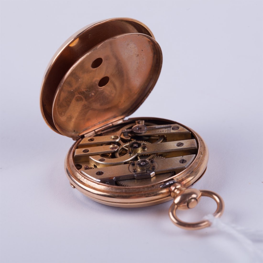 Open face gold pocket watch — image 7