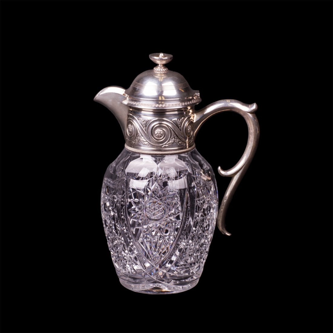 Russian neoclassical cut-glass and silver-gilt carafe — image 1