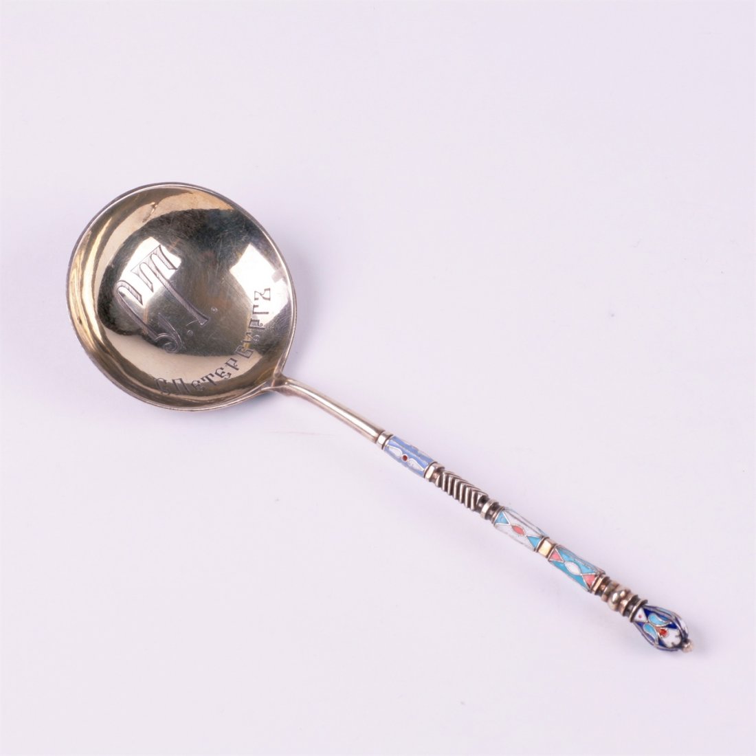 Russian silver jam spoon. Workshop of N.Alekseev. — image 3