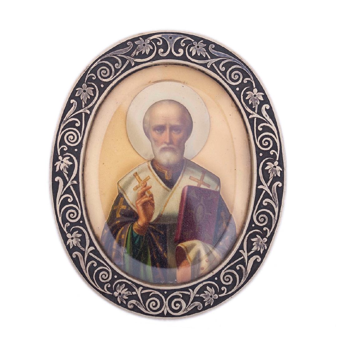 Russian travel Icon of Saint Nikolay Wonderworker — image 1