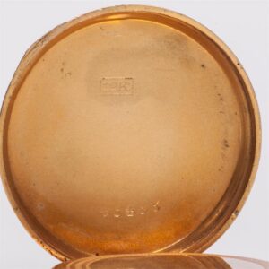 12K gold open face pocket watch with enamel — image 7