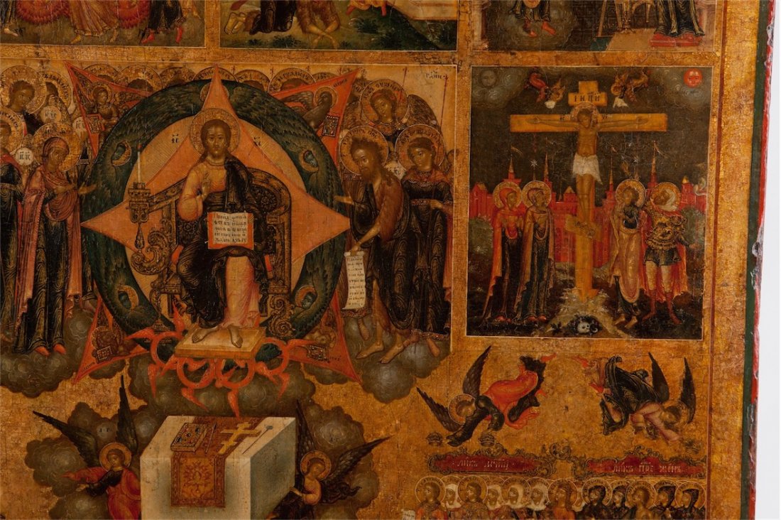Fine and rare Russian icon of Hexaemeron. 1800. — image 4