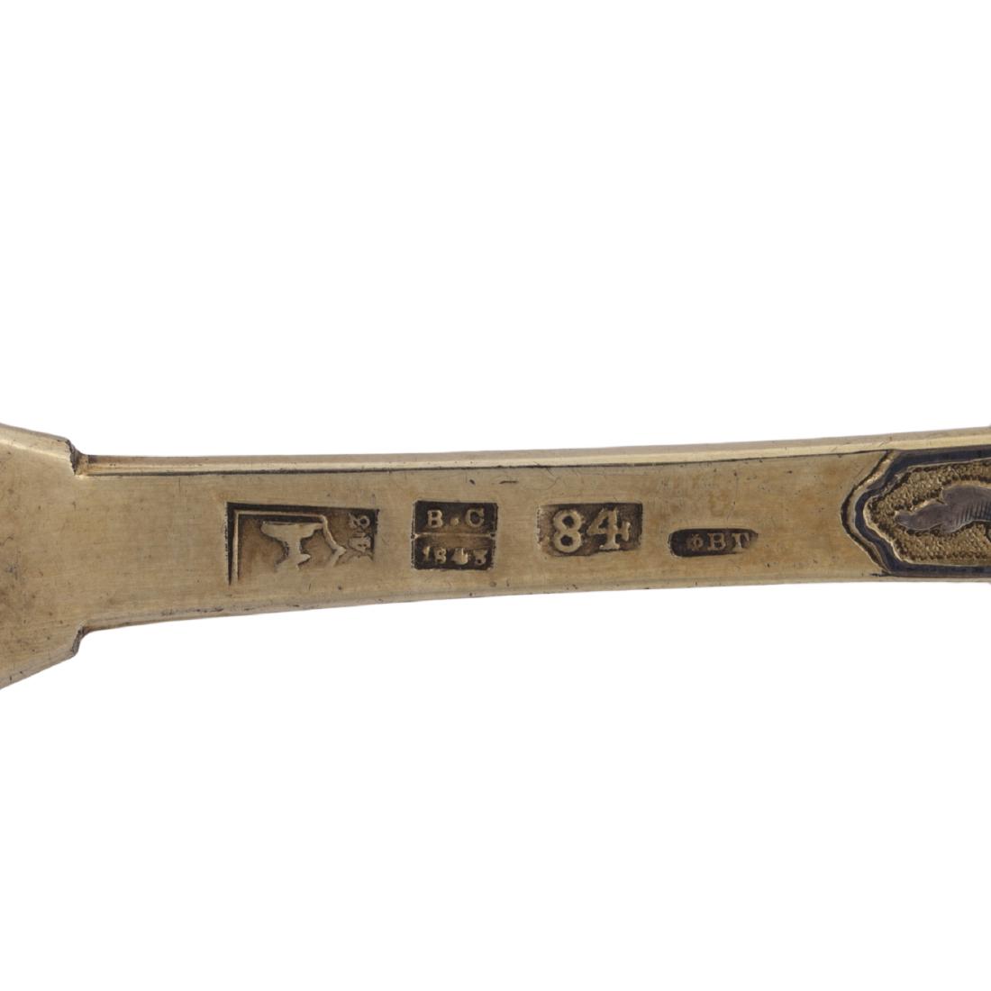 Russian silver-gilt and niello spoon — image 5