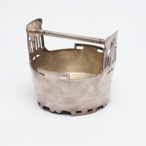 Russian sugar bowl. Makers mark B.A. Moscow, 1908-1917 — image 1