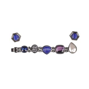 Yves Saint Laurent blackened metal bracelet and — image 1