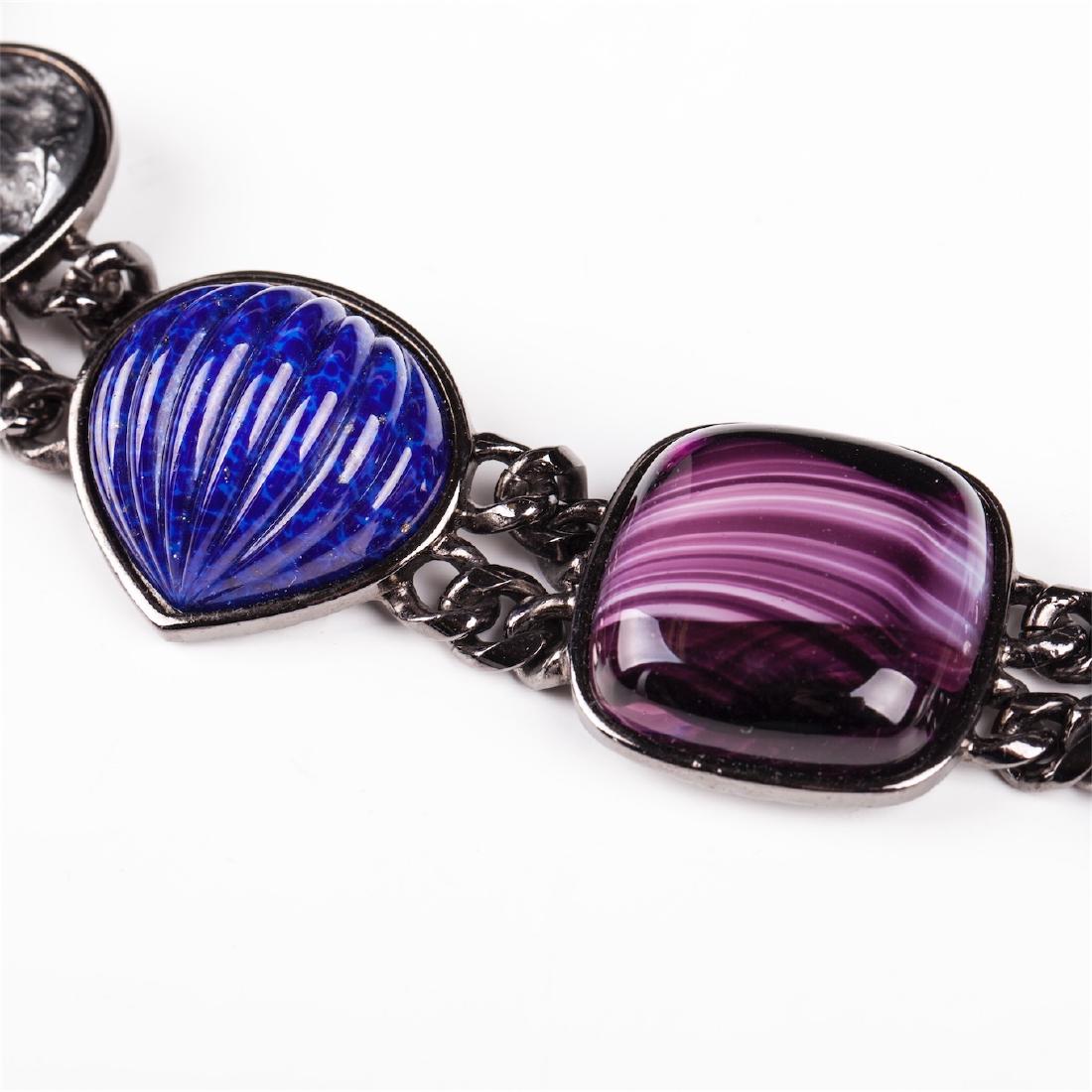 Yves Saint Laurent blackened metal bracelet and — image 2